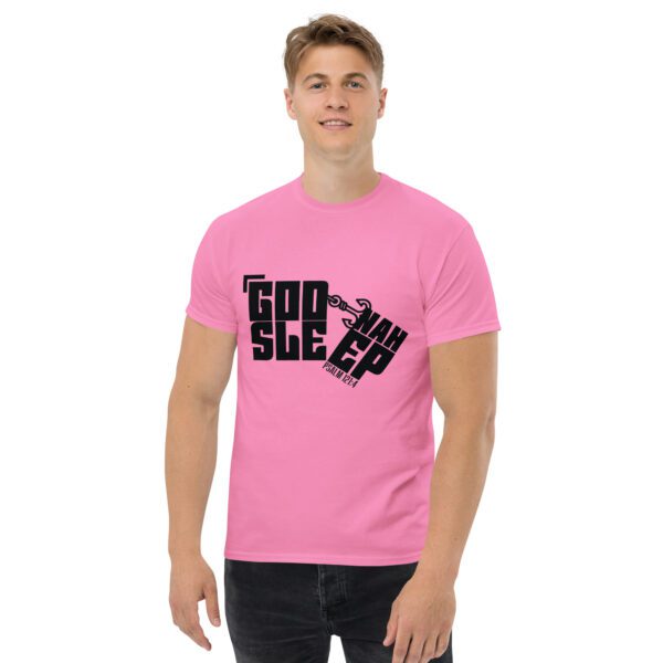 unisex-classic-tee-azalea-front-6832d1e597102.jpg God Nah Sleep T-Shirt – Faith Over Fear Unisex Christian Tee (Front and Back)