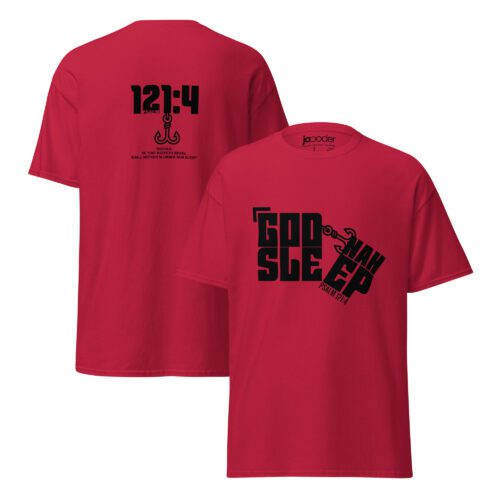 unisex-classic-tee-cardinal-front-and-back-6832cec1d4193.jpg God Nah Sleep T-Shirt – Faith Over Fear Unisex Christian Tee (Front and Back)