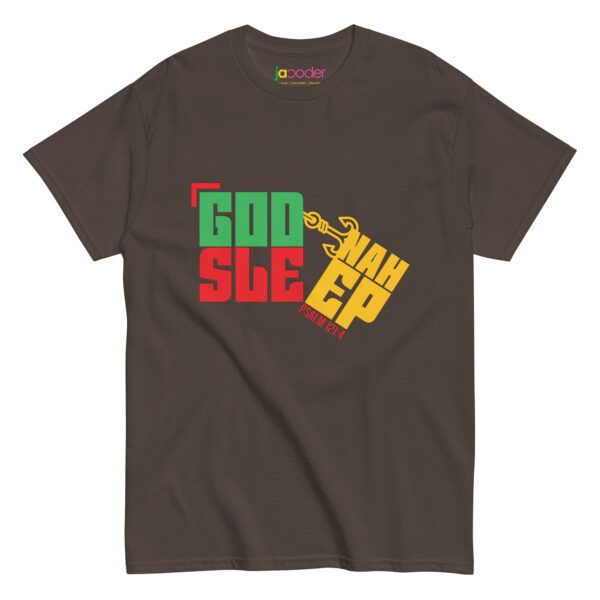 unisex-classic-tee-dark-chocolate-front-6833496c4fa49.jpg God Nah Sleep T-Shirt – Faith Over Fear Unisex Christian Tee