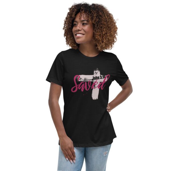 womens-relaxed-t-shirt-black-front-68337228af1ce.jpg Saved Women’s Relaxed Fit Christian T-Shirt – Rugged Cross Faith Design