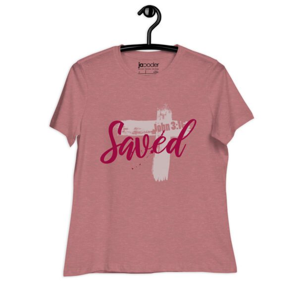 womens-relaxed-t-shirt-heather-mauve-front-6833686c95c9d.jpg Saved Women’s Relaxed Fit Christian T-Shirt – Rugged Cross Faith Design