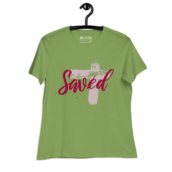 womens-relaxed-t-shirt-leaf-front-68336c3cc0bca.jpg Saved Women’s Relaxed Fit Christian T-Shirt – Rugged Cross Faith Design