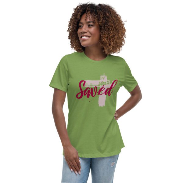 womens-relaxed-t-shirt-leaf-front-68336c3cc24f6.jpg Saved Women’s Relaxed Fit Christian T-Shirt – Rugged Cross Faith Design