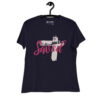 womens-relaxed-t-shirt-navy-front-68336d762c80c.jpg Saved Women’s Relaxed Fit Christian T-Shirt – Rugged Cross Faith Design