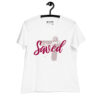 womens-relaxed-t-shirt-white-front-683373233e6ef.jpg Saved Women’s Relaxed Fit Christian T-Shirt – Rugged Cross Faith Design