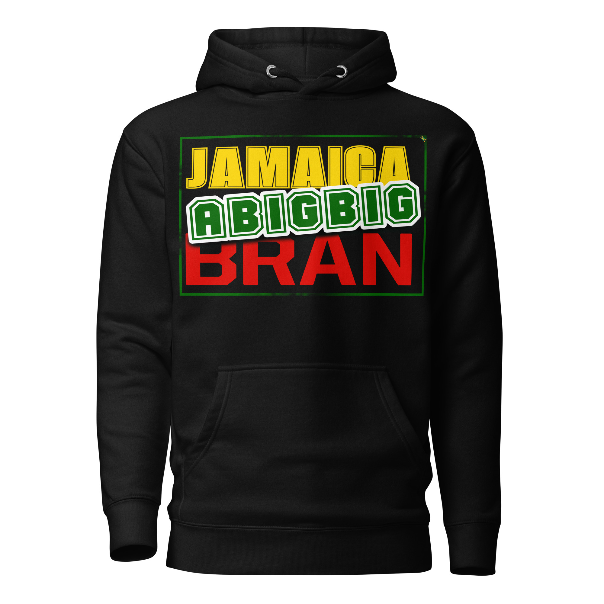 cotton-heritage-m2580-i-unisex-premium-pullover-hoodie-black-front-68f0623640155.jpg Jamaica: A Big Big Bran Hoodie – Bold Black Edition | Island Pride Streetwear