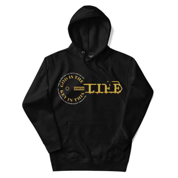 cotton-heritage-m2580-i-unisex-premium-pullover-hoodie-black-front-68f5a128708c9.jpg God Is The Key In This Life – Christian Faith Hoodie