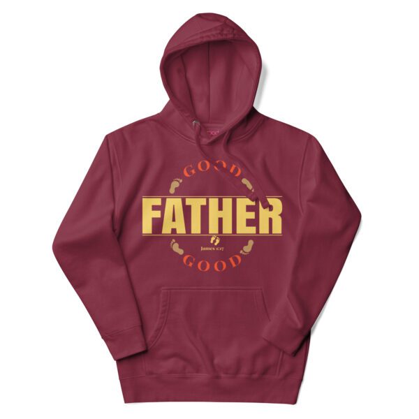 cotton-heritage-m2580-i-unisex-premium-pullover-hoodie-maroon-front-68eeeffc850df.jpg Good Good Father Hoodie | James 1:17 Scripture Design | Faith & Culture Collection