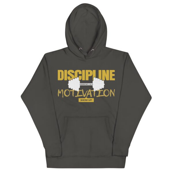 cotton-heritage-m2580-i-unisex-premium-pullover-hoodie-vintage-black-front-68eee6b73cf49.jpg Discipline Over Motivation Hoodie | Hebrews 12:11 | Faith & Fitness Streetwear