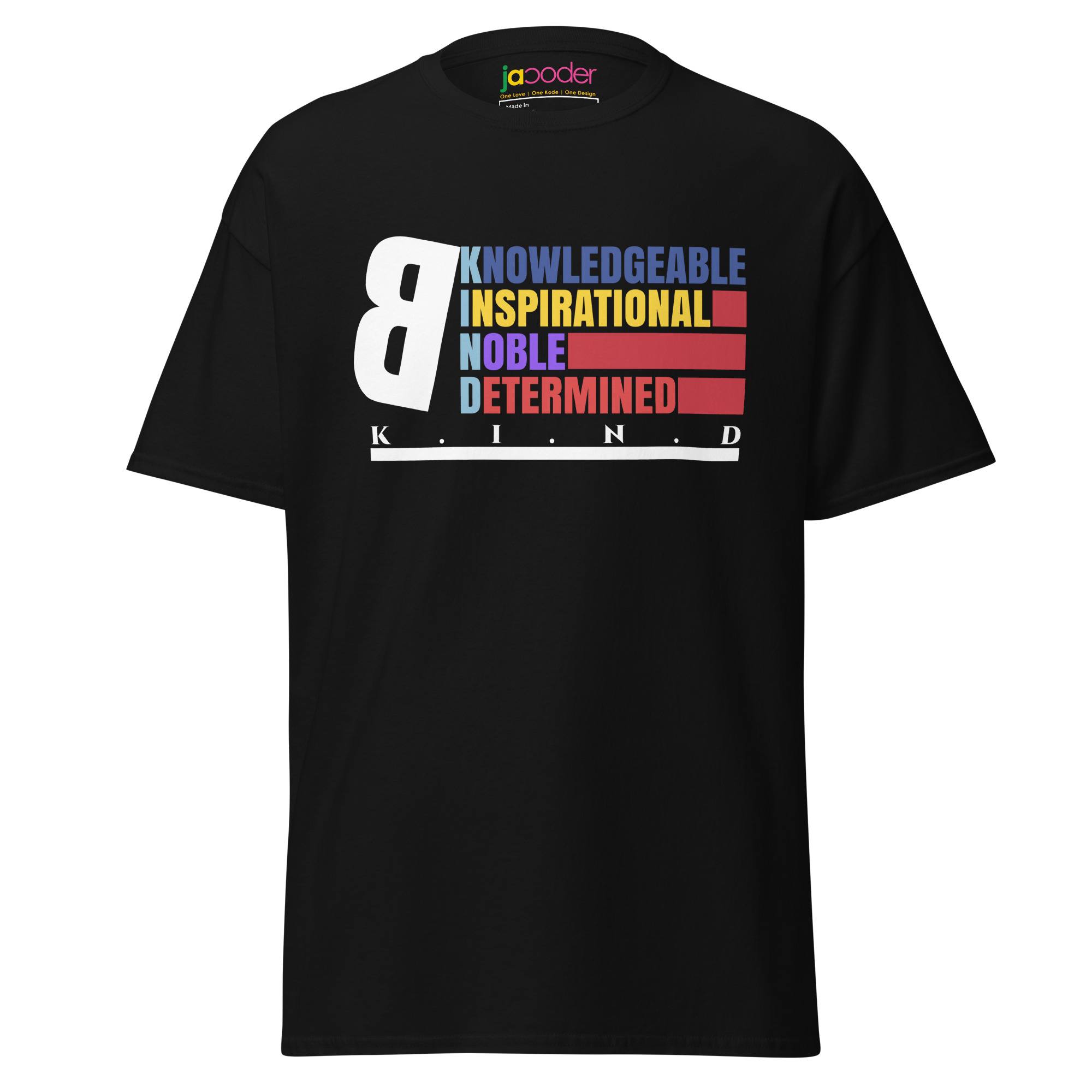 unisex-classic-tee-black-front-68e129673b86e-1.jpg B KIND Unisex Classic Cotton Tee – Spread Positivity in Style