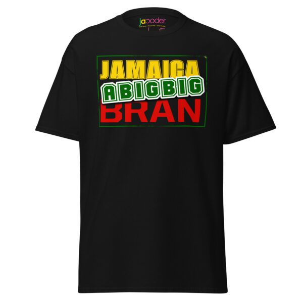 unisex-classic-tee-black-front-68f0782cb5071.jpg Jamaica A Big Big Brand T-Shirt – Bold Island Pride Streetwear