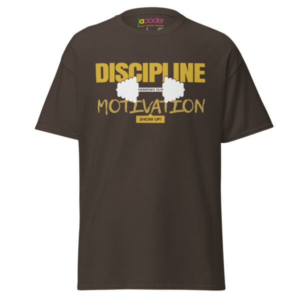 unisex-classic-tee-dark-chocolate-front-68eca6abf1f67.jpg Discipline Over Motivation – “Show Up” Tee