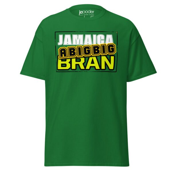 unisex-classic-tee-turf-green-front-68efdfd0042c7.jpg Jamaica A Big Big Brand T-Shirt – Bold Island Pride Streetwear